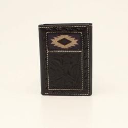 Wallet - Nocona Trifold Wallet Southwestern Buck Lacing Black