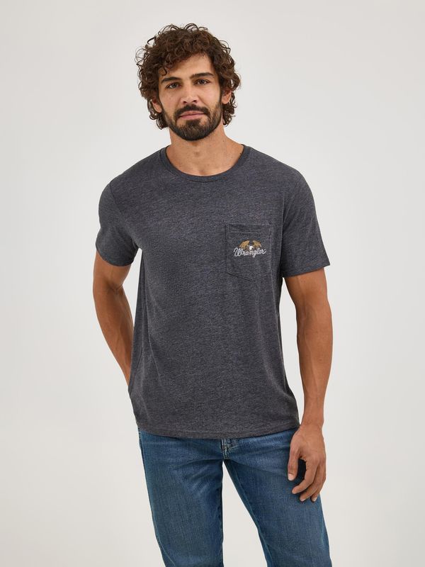 Men's Wrangler® Graphic Short Sleeve Pocket T-shirt - Regular Fit - Phantom Heather