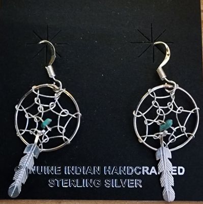 Kotah Bear Dream Catcher Sterling Silver Earrings