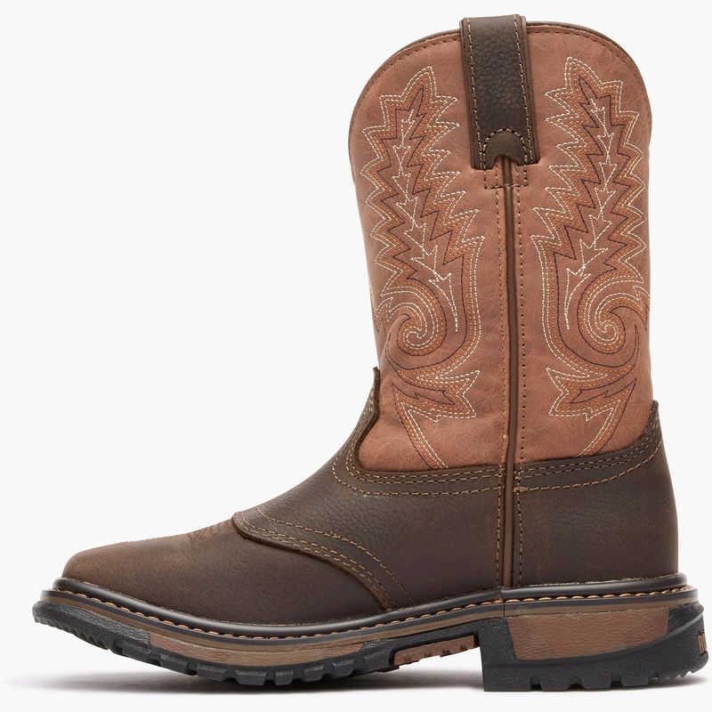 Youth Rocky Big Kids' Ride FLX Western Boot - Orange Brown