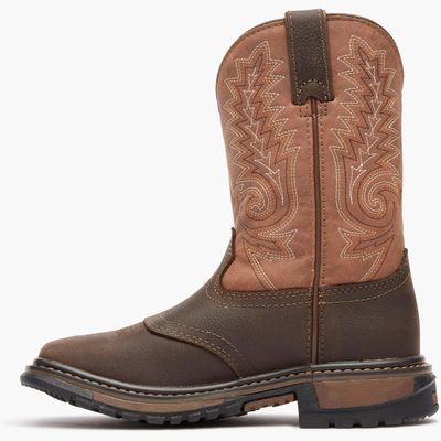 Youth Rocky Big Kids' Ride FLX Western Boot - Orange Brown