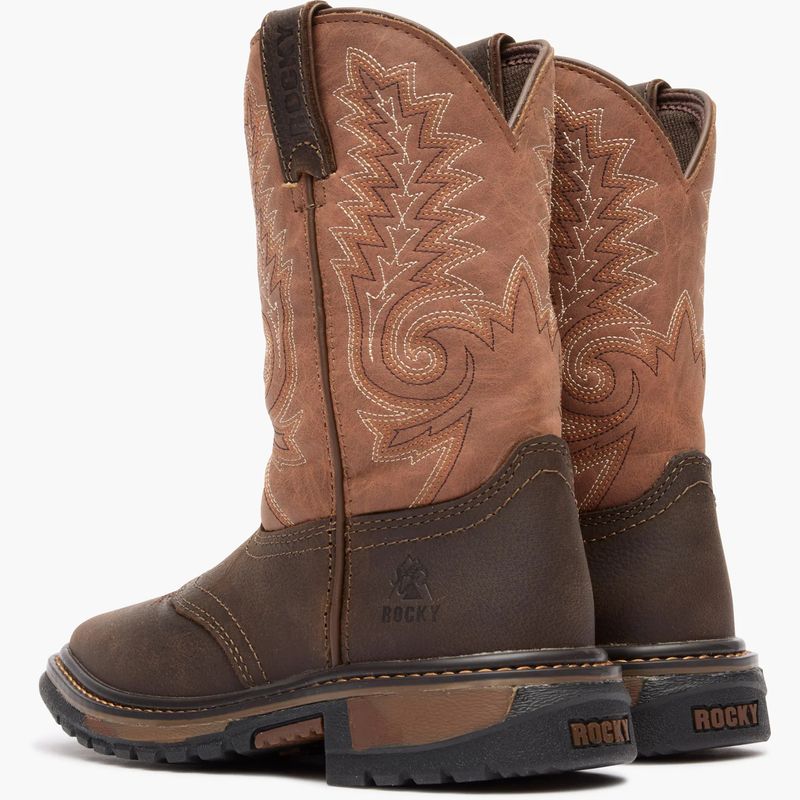 Children's Rocky Kids' Ride FLX Western Boot - Orange Brown