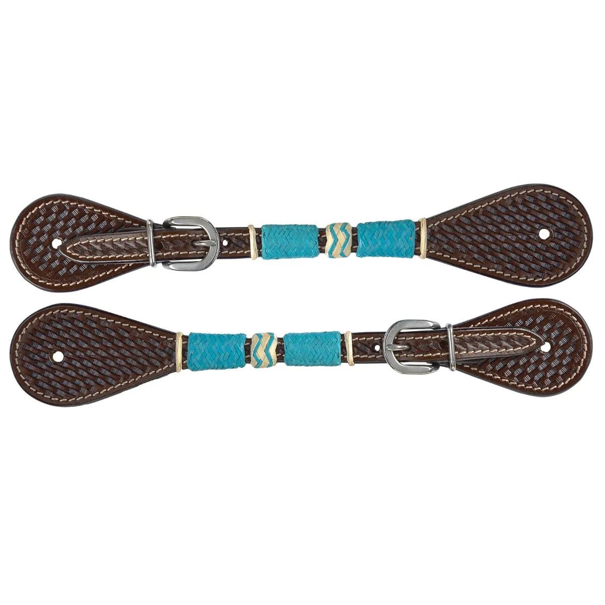 Circle Y Turquoise Roundup Spur Straps