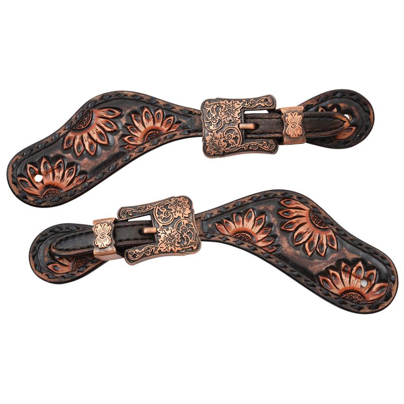 Circle Y Vintage Sunflower Spur Straps