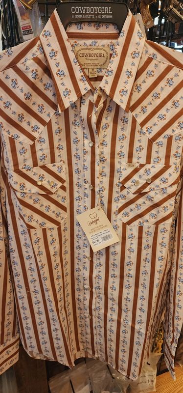 Women's Ely Cowboygirl Ranch Rig Rust Rose Stripe