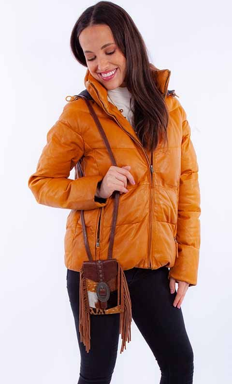 Cowhide Crossbody Slim Satchel Bag