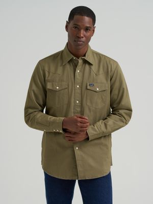 Men's Wrangler® Flannel Lined Workshirt - Classic Fit - Green-2XL