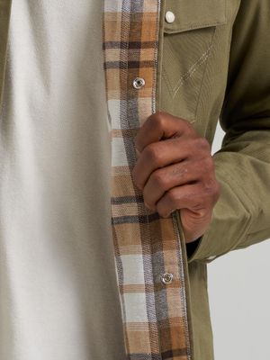Men's Wrangler® Flannel Lined Workshirt - Classic Fit - Green-2XL