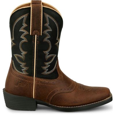 Youth Justin Tad Jr. Cognac Black Water Buffalo Boots