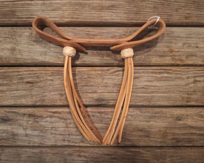 Curb Strap - Justin Cody Leather Fringe w/Rawhide