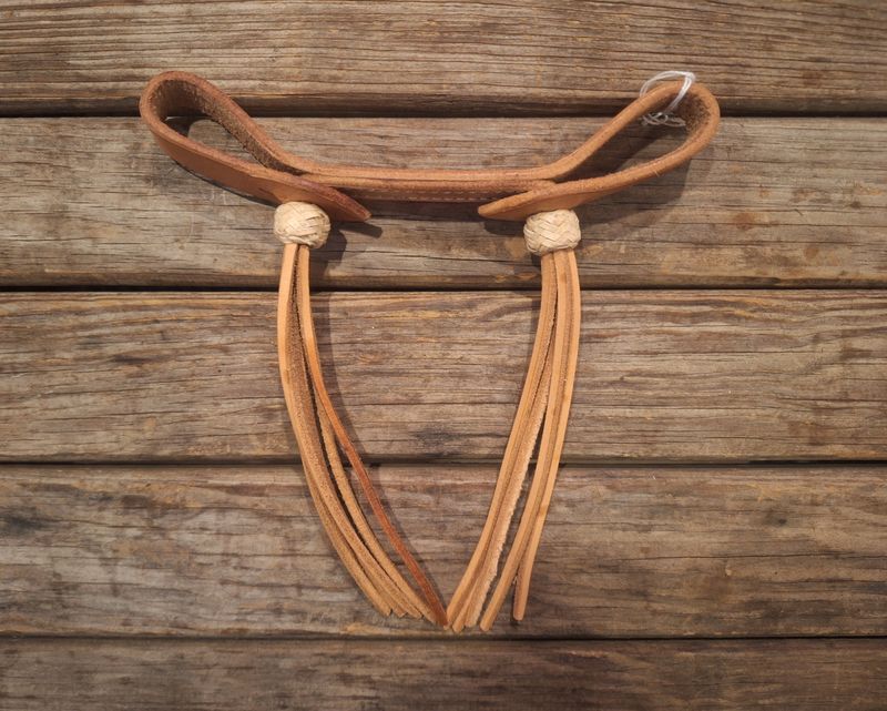 Curb Strap - Justin Cody Leather Fringe w/Rawhide