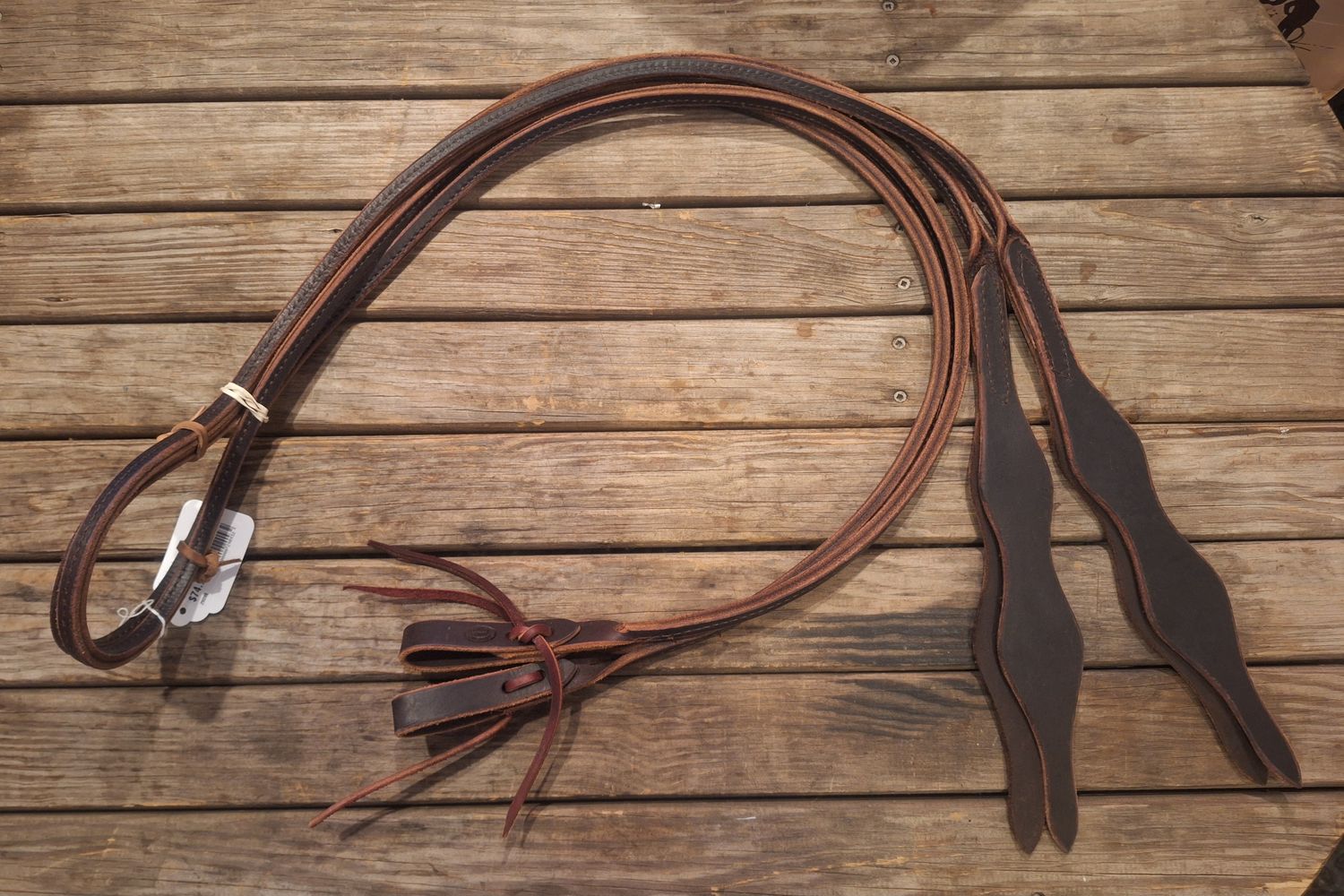 Circle L Leather Rolled/Boxed Split Reins w/Poppers -  8'x1/2"