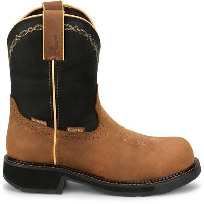 Women's Justin Darby 8" Waterproof Nano Composite, Cognac