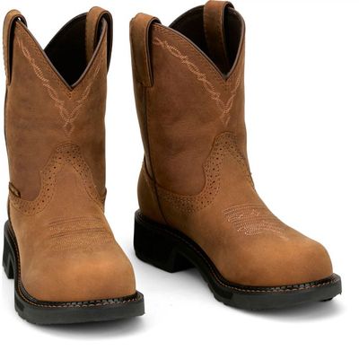 Women's Justin Darby 8" Waterproof Nano Composite, Brown