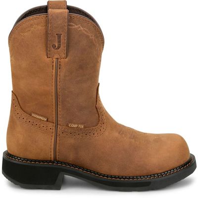 Women's Justin Darby 8" Waterproof Nano Composite, Brown