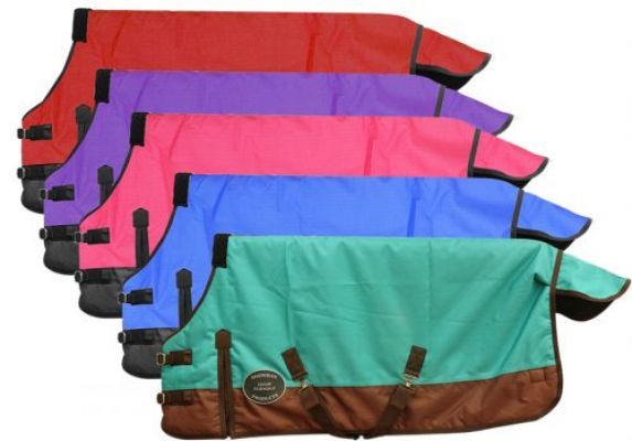 Turnout Blanket - 1200D/300G - Adjustable 64" - 68", Color: Red/Black