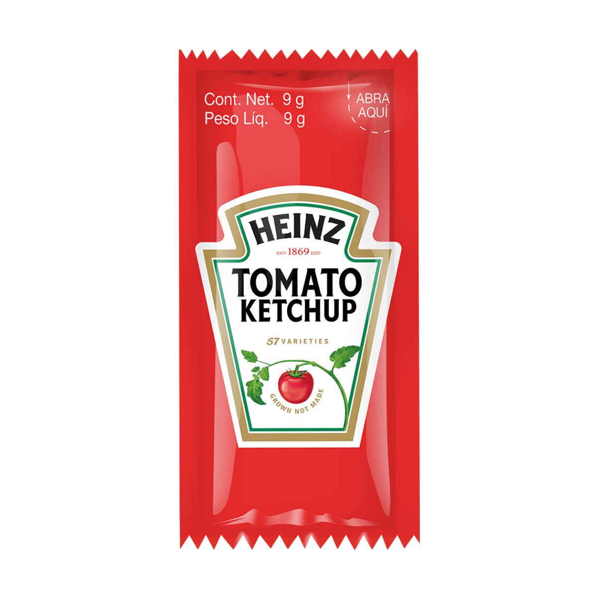 Ketchup Heinz Caja con 1000 sobre de 9 g. Catsup en Sobre Producto Kosher