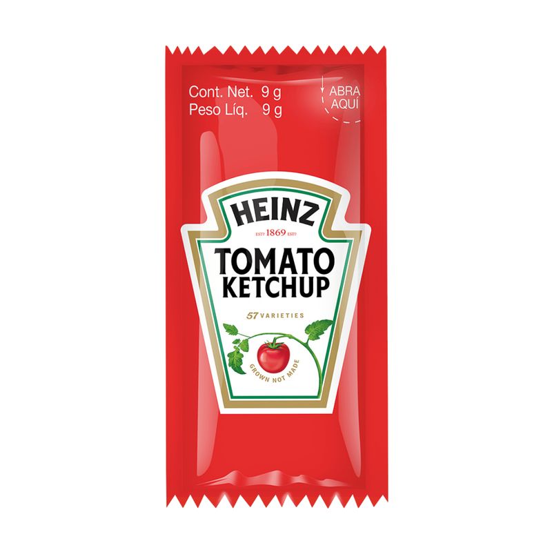 Ketchup Heinz Caja con 1000 sobre de 9 g. Catsup en Sobre Producto Kosher