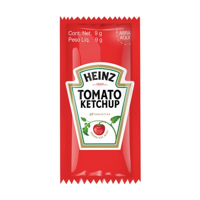 Ketchup Heinz Caja con 1000 sobre de 9 g. Catsup en Sobre Producto Kosher
