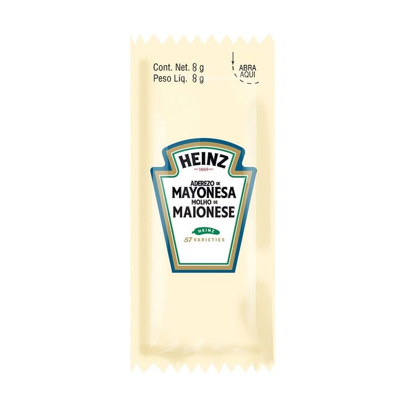 Aderezo Mayonesa Caja con 500 sobres de 8 gramos.  Aderezo en Sobre. Producto Kosher.