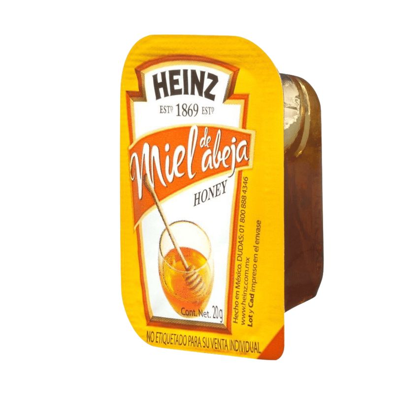 Miel de Abeja  Heinz caja con 120 piezas de 20 gramos Miel de abeja para llevar Producto Kosher