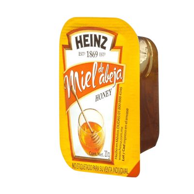 Miel de Abeja  Heinz caja con 120 piezas de 20 gramos Miel de abeja para llevar Producto Kosher