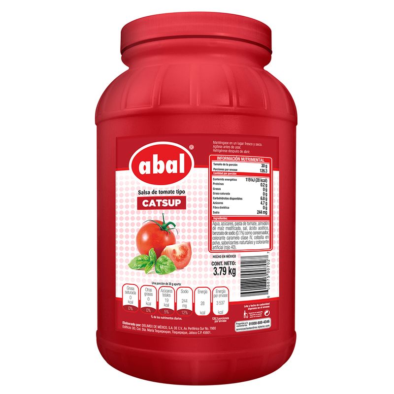 Catsup Abal de 3.8 kg Caja con 4 galones Catsup Heinz