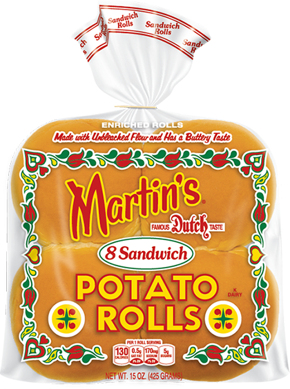 Sandwich Potato Rolls  Pan de Papa Martin’s para Hamburguesas de 8,5cm. Pan de papa congelado,