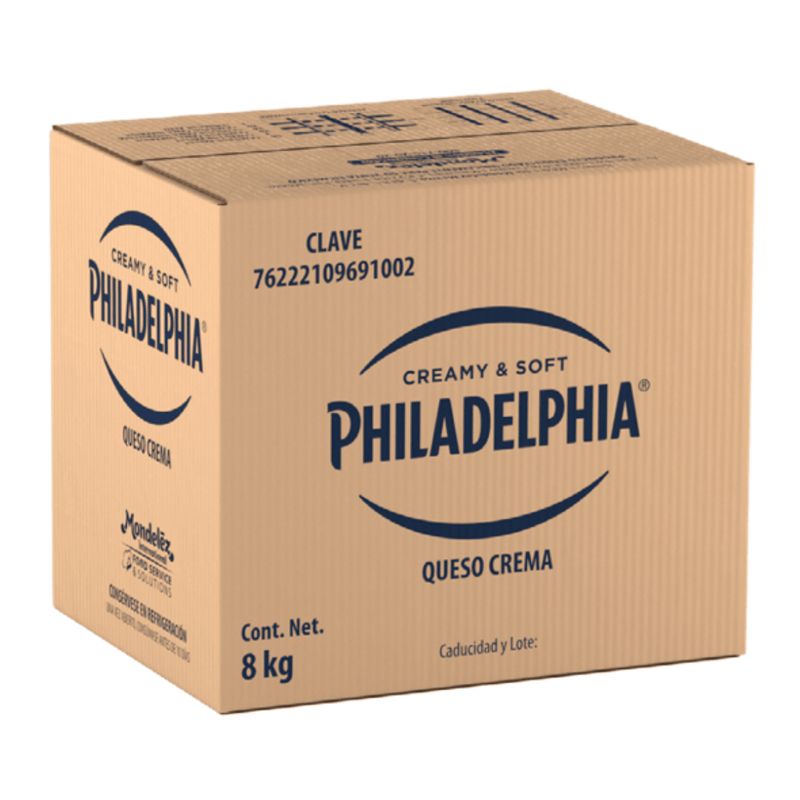 Queso Crema Philadelphia Creamy And soft de 8 kg. Queso crema Suave. Presentación Institucional.