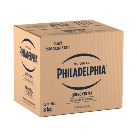 Queso Crema Philadelphia de 8 kg. Presentación Institucional.