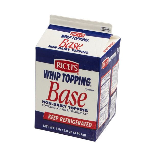 Whip Topping Base Rich's 4 kg, Crema para Batir, Presentación Institucional