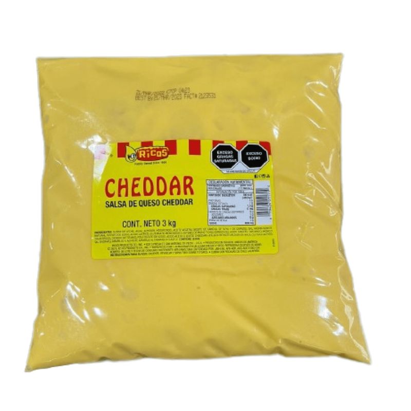 Salsa Queso Cheddar Ricos Pouch de 3 kg