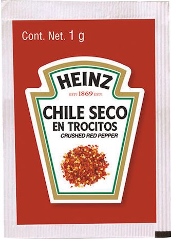 Chile Quebrado Heinz, Caja con 400 sobres de 1 gramo