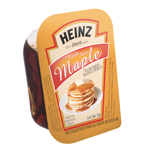 Jarabe de Maple Heinz caja con 72 piezas de 30 g, para llevar