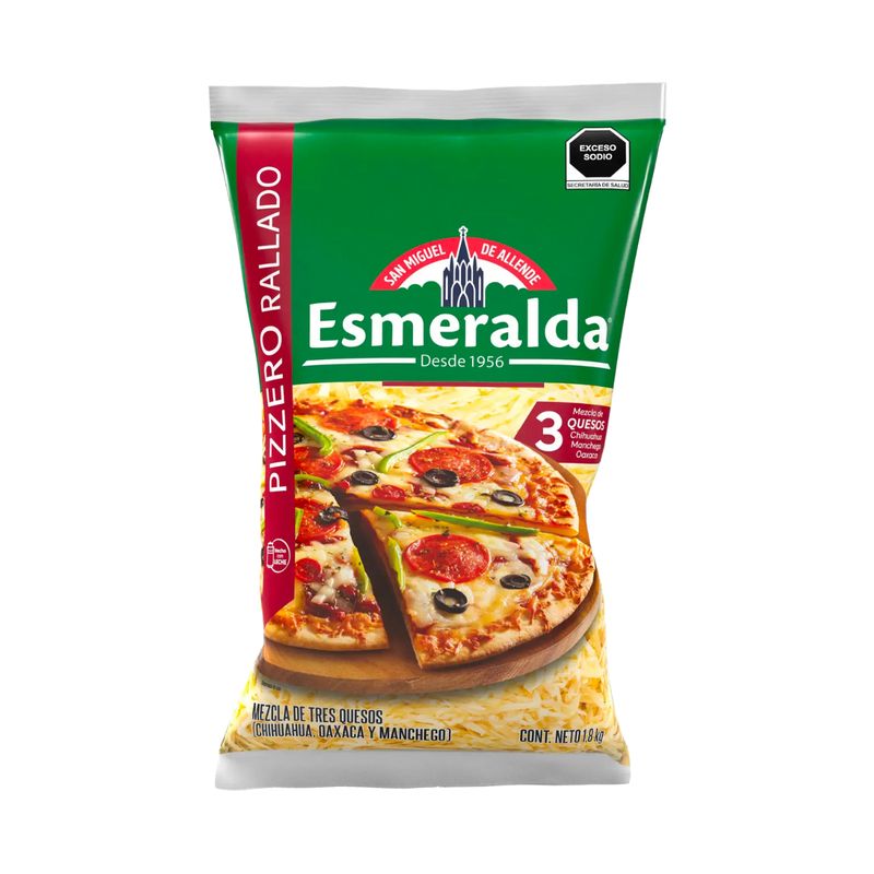 Queso Pizzero 3 quesos, queso esmeralda, Queso Pizzero,  3 quesos, Queso 2 kilos