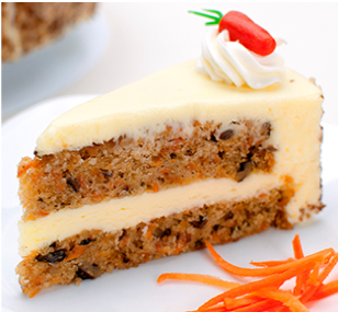 pastel de zanahoria alto, pastel de zanahoria rebanado, pastel de zanahoria 12 rebanadas