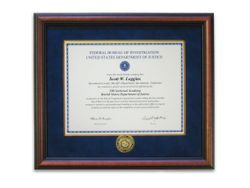 Certificate Frame with Basic FBINAA Emblem Coin