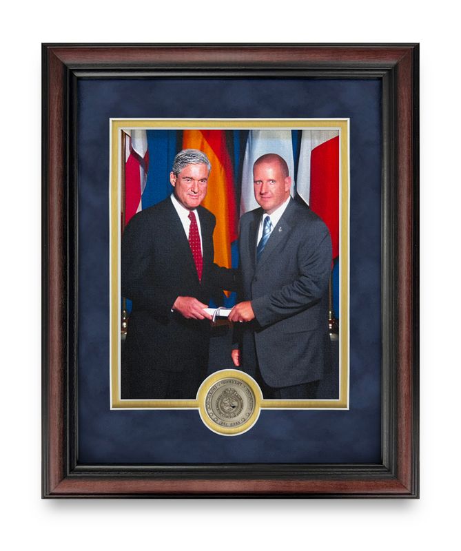 Picture Frame with FBINAA Basic Emblem Coin (Portrait)