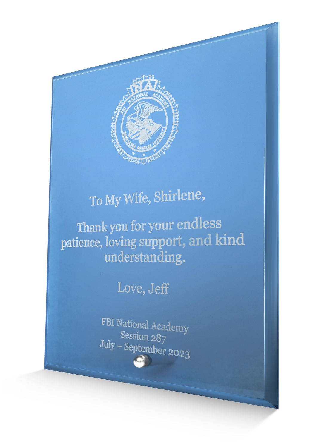 Appreciation Plaque (blue)