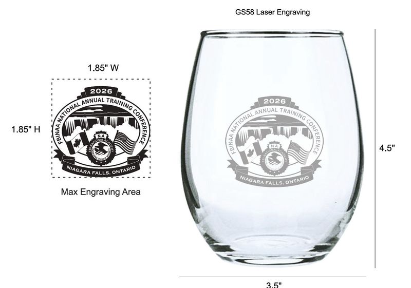 Stemless Wine Glass 2026 Conference Logo