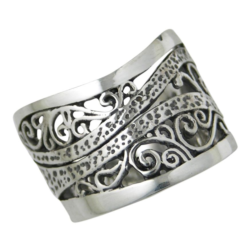   Bague D.S.A.   Filigree à rebords, Size: 7