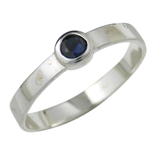 Bague DSA Jonc Saphir Bleu 3MM RS1163, Size: 6