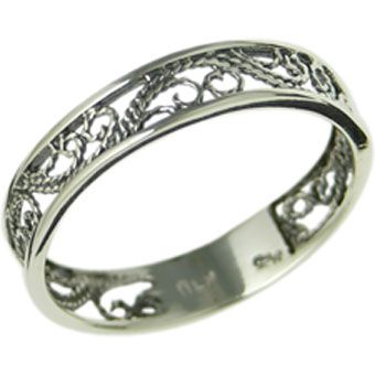 Bague DSA Petit Jonc Filigrane R2048, Size: 6