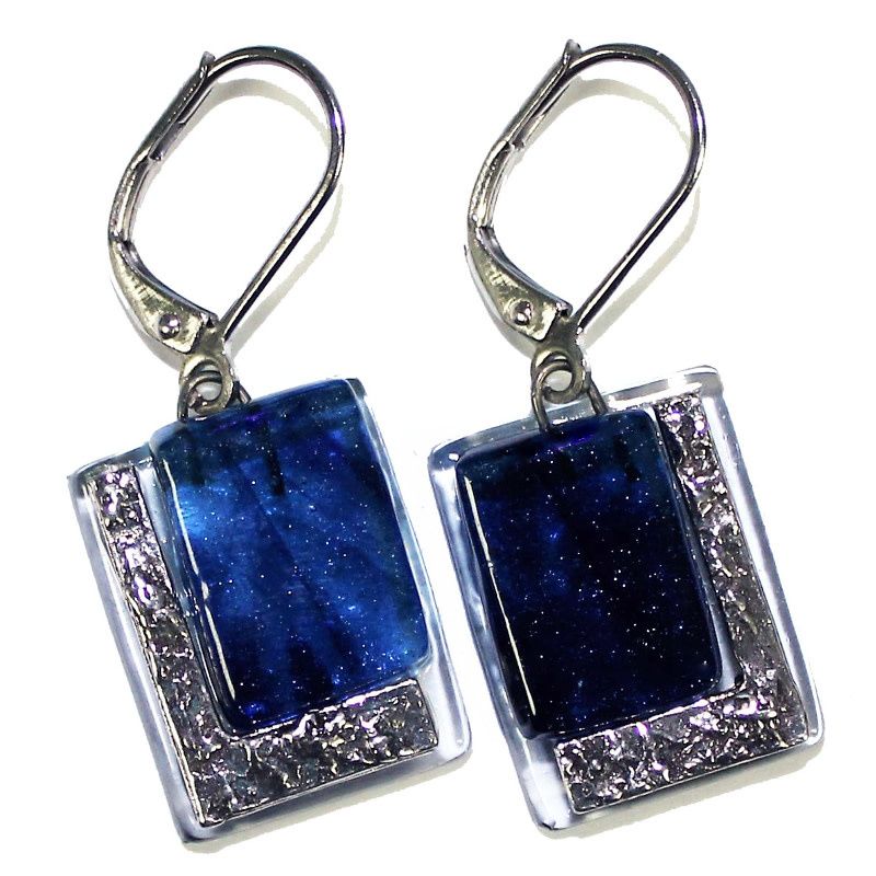Boucle d&#39;oreille Cré-Art Z Bleu