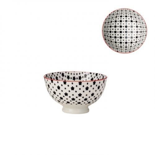 Bol de porcelaine kiri white with black daisies 4.5&#39;&#39;