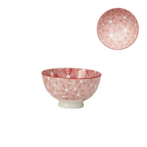 Bol de porcelaine kiri red with red trim 4.5&#39;&#39;