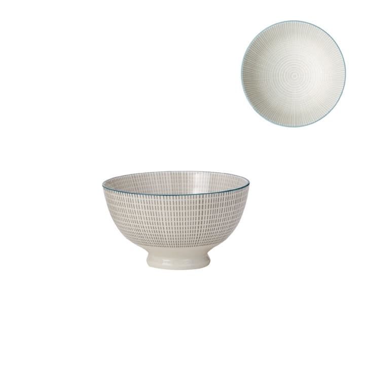 Bol de porcelaine Kiri 4.5 grey with blue trim