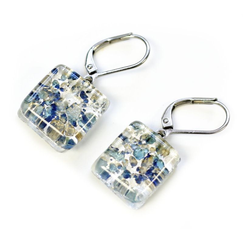 Boucle d&#39;oreille Cré-Art Motifs Sarcelle