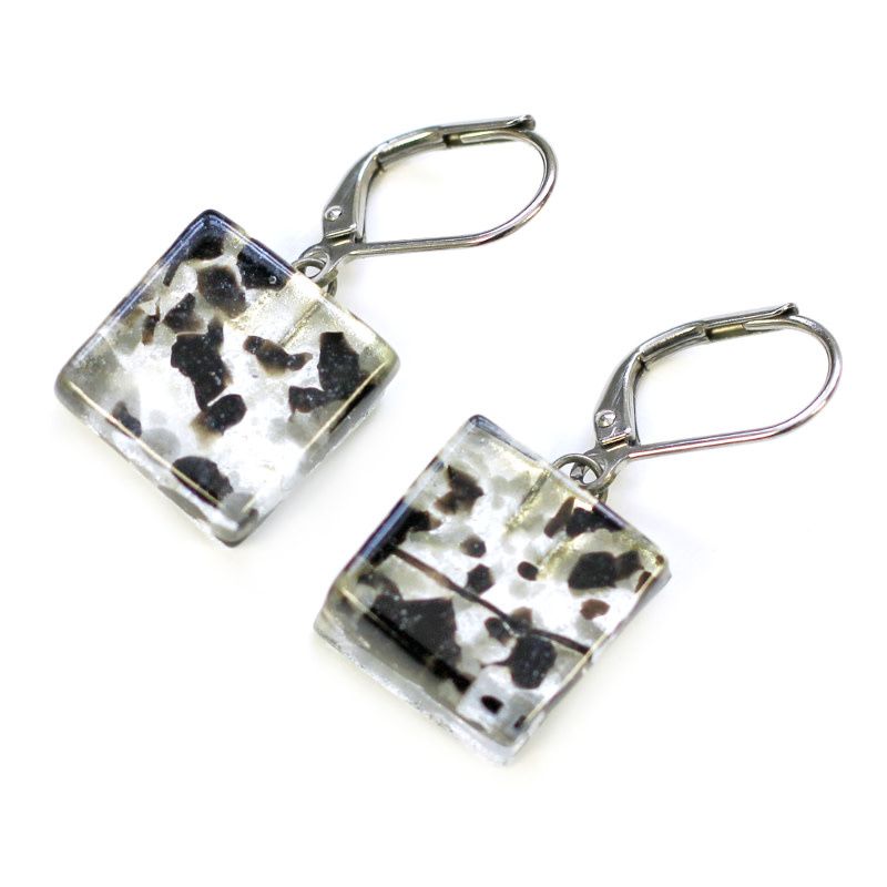 Boucle d&#39;oreille Cré-Art Motifs Noir