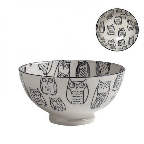Bol de porcelaine kiri owl outline 6&#39;&#39;